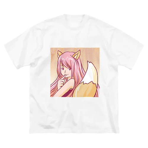 夕日の狐娘 ビッグシルエットTシャツ