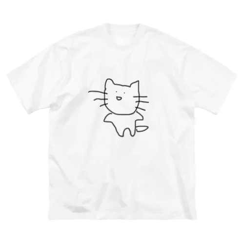 ゆかいなねこ背景透明 ビッグシルエットTシャツ