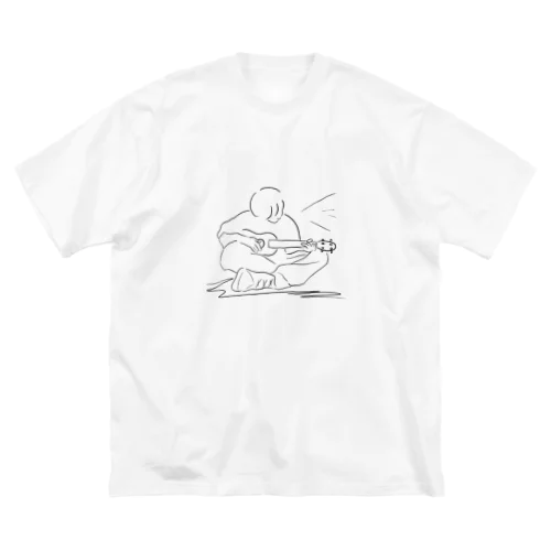 線画　ギター弾き Big T-Shirt