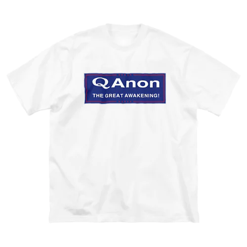 QAnon THE GREAT AWAKENING! 白ロゴ ビッグシルエットTシャツ