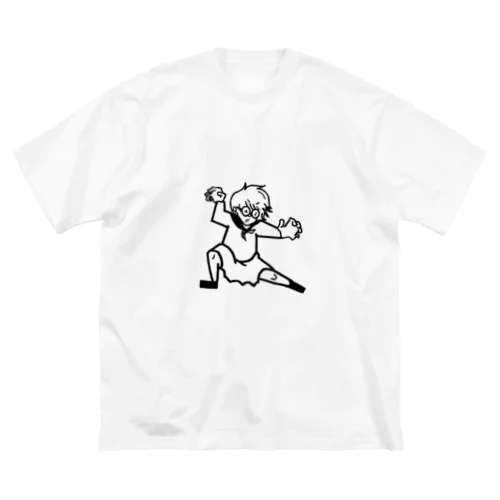 セーラーカンフー黒 ビッグシルエットTシャツ