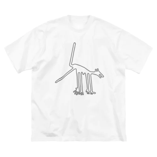 ナスカの地上絵　犬（グレー） ビッグシルエットTシャツ