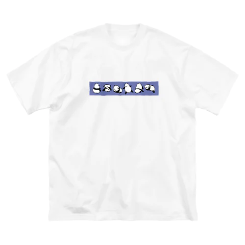 ころころパンダ ブルー ビッグシルエットTシャツ