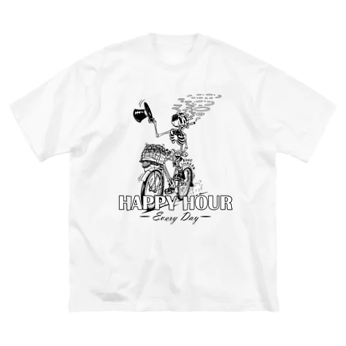 "HAPPY HOUR"(B&W) #1 ビッグシルエットTシャツ