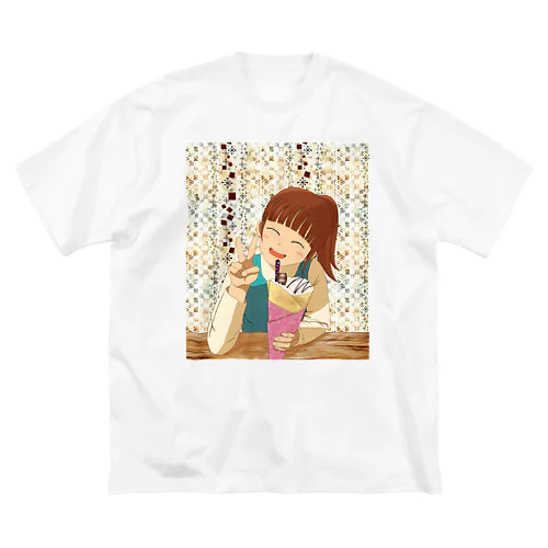 クレープと女の子 ビッグシルエットTシャツ