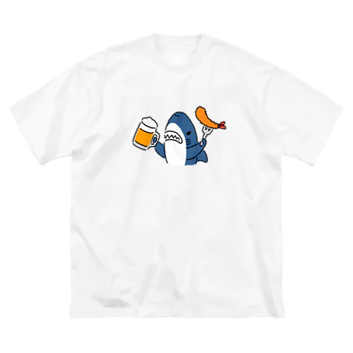 ビールとエビフライとサメ　色付き文字無しVer. Big T-Shirt