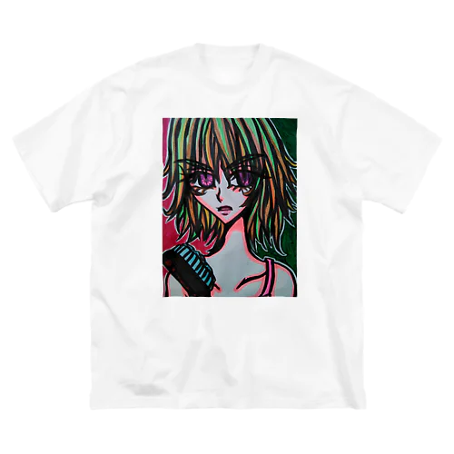 ハデな原色ガール ビッグシルエットTシャツ