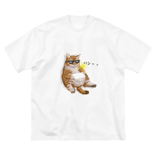 撮影する猫 ビッグシルエットTシャツ