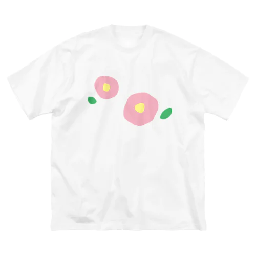 椿（ピンクふたつ） ビッグシルエットTシャツ