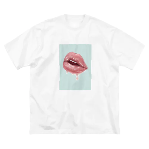 Juicy lip pink ビッグシルエットTシャツ