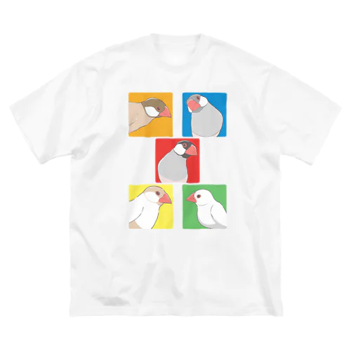 カラフル文鳥 ビッグシルエットTシャツ