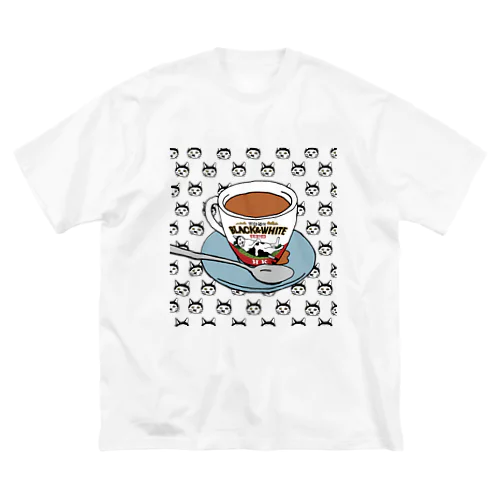 香港「黑白貓杯」シリーズ ビッグシルエットTシャツ