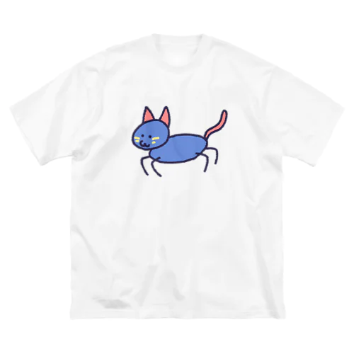 むらさき色のねこ ビッグシルエットTシャツ