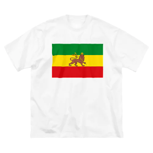 RASTAFARI LION FLAG-エチオピア帝国の国旗- Tシャツ ビッグシルエットTシャツ