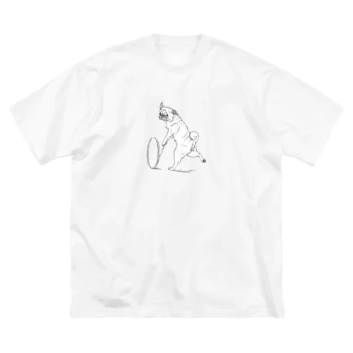 パグの輪回し～フォーン ビッグシルエットTシャツ