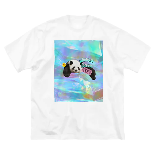 ホログラム & レトロpanda-03 루즈핏 티셔츠
