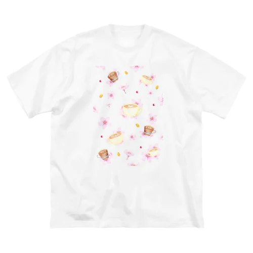 桜咲く＊ふんわりカフェタイム ビッグシルエットTシャツ