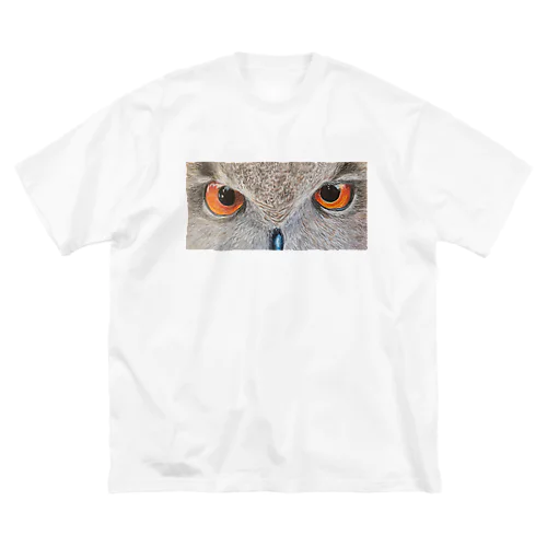 フクロウとにらめっこ ビッグシルエットTシャツ