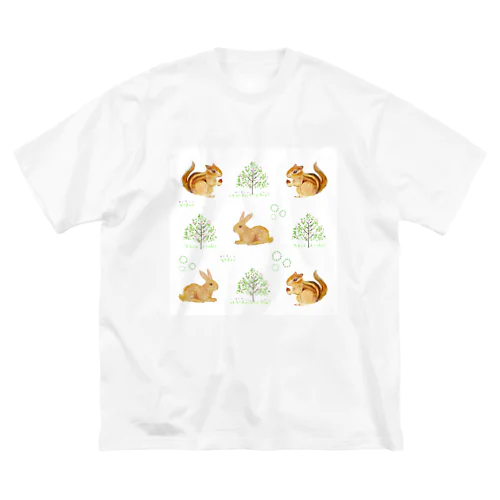 リスとウサギの森 ビッグシルエットTシャツ