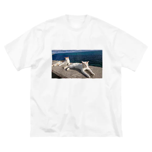 海と猫 ビッグシルエットTシャツ