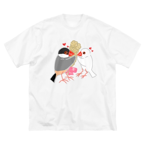 粟穂をプレゼント 桜&白文鳥 Big T-Shirt