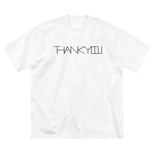 サンキュー（黒文字） ビッグシルエットTシャツ