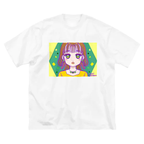 シースルーバングとゆるウェーブな女の子 Big T-Shirt