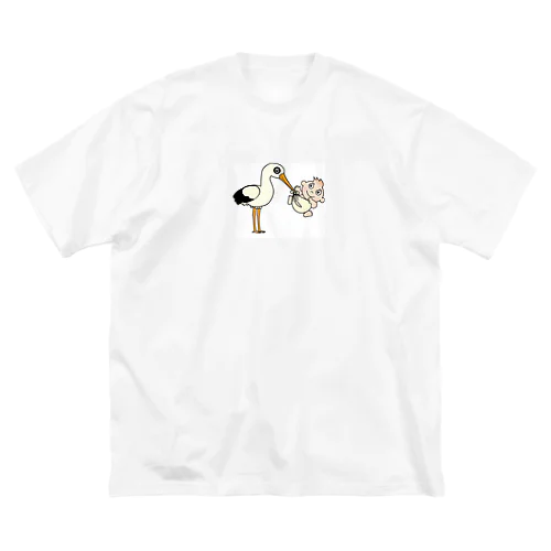 コウノトリのアイテム ビッグシルエットTシャツ