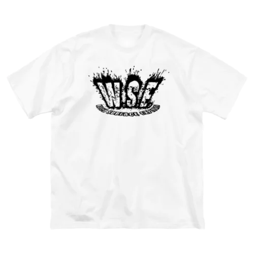 WSEオリジナルロゴ　黒プリント ビッグシルエットTシャツ