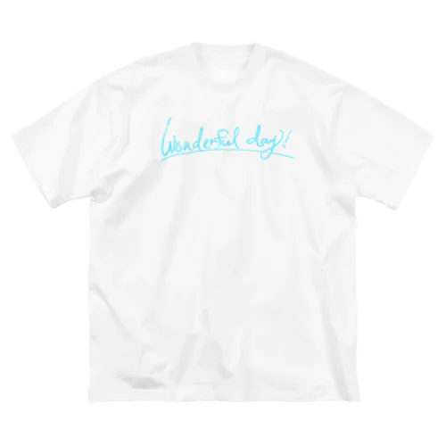 Wonderful day Tシャツ　青 ビッグシルエットTシャツ