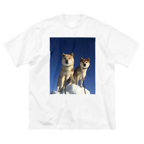 ドヤッと青空と日本犬2 ビッグシルエットTシャツ