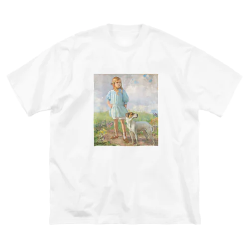 エーロ・ヤーネフェルト「少女と犬」 ビッグシルエットTシャツ