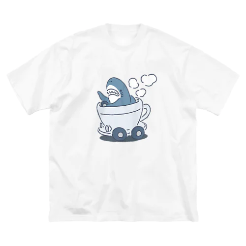 コーヒーカップレーサーサメ ビッグシルエットTシャツ