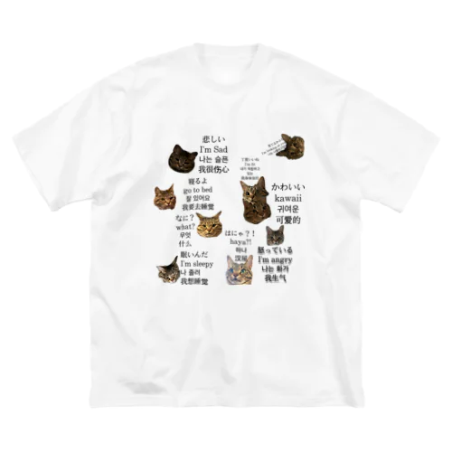 猫と言葉遊び ビッグシルエットTシャツ