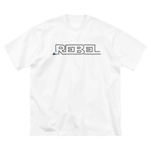 REBEL LINE BLACK ビッグシルエットTシャツ