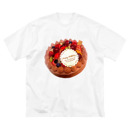 フルーツたっぷりのデコレーションケーキ ビッグシルエットTシャツ