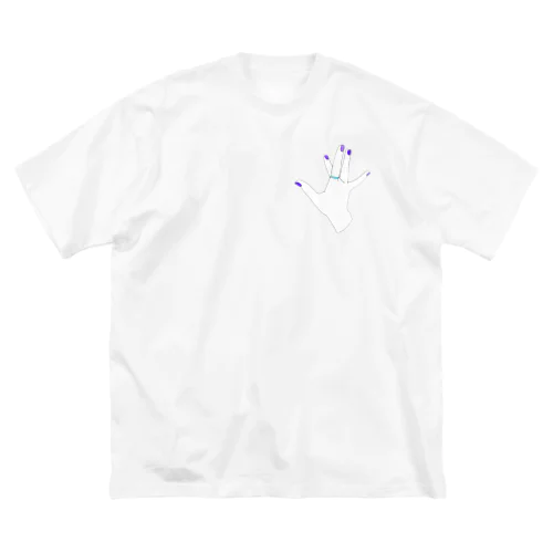 青み紫　ネイル ビッグシルエットTシャツ