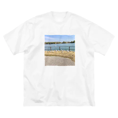 湖と鳥 ビッグシルエットTシャツ