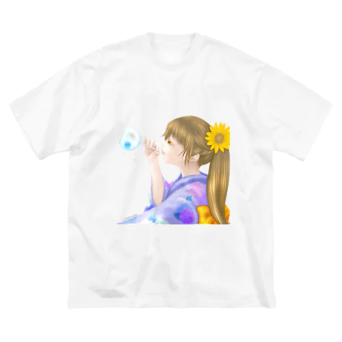 ビードロと少女 ビッグシルエットTシャツ