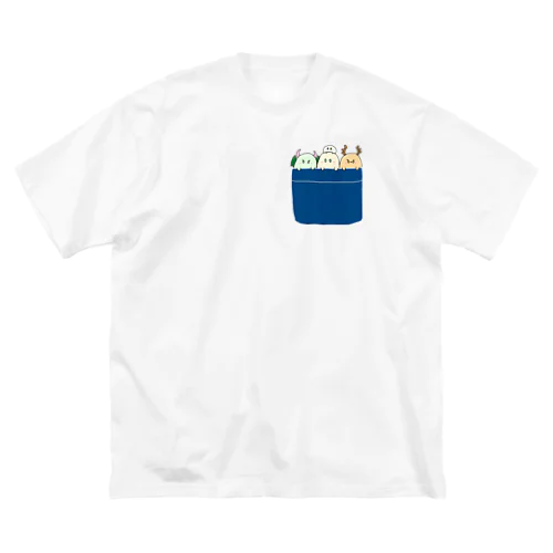 ポケットおばけ(ネイビー) ビッグシルエットTシャツ