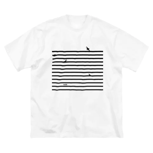 サメサメボーダー | Black | ビッグシルエットTシャツ