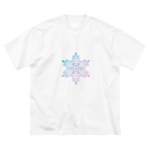 雪の結晶〜曼荼羅アート＜パープル＞ ビッグシルエットTシャツ