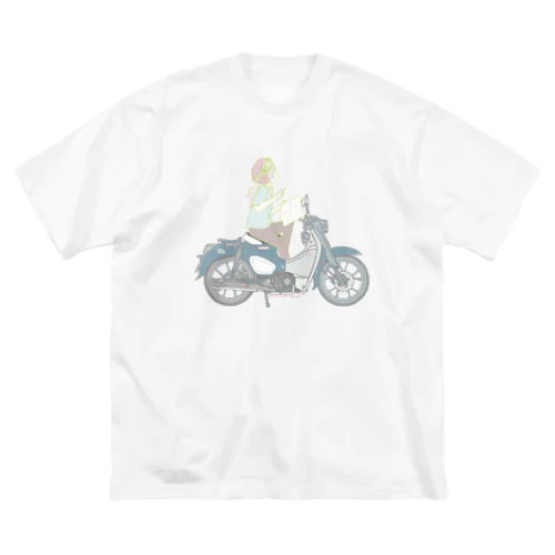 道の途中　スーパーカブ ビッグシルエットTシャツ