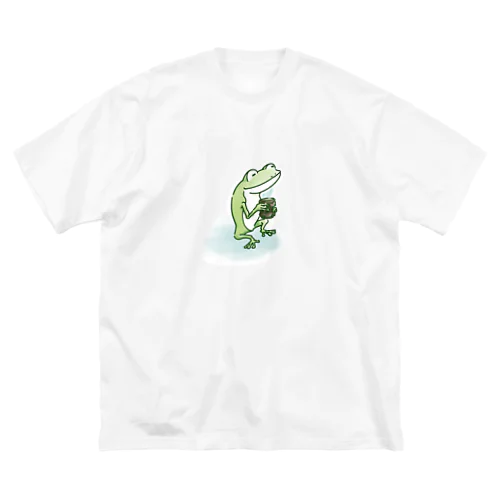 宇田山茶舗(うたやまちゃほ) お茶飲みカエル ビッグシルエットTシャツ