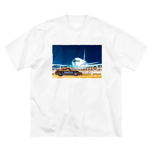 車と飛行機 ビッグシルエットTシャツ