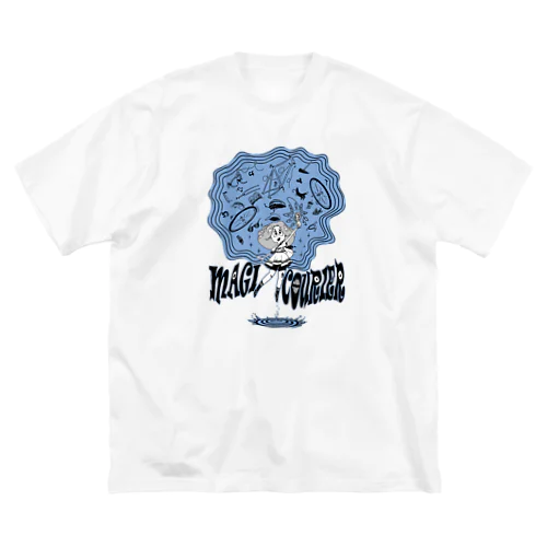 “MAGI COURIER” blue #1 ビッグシルエットTシャツ