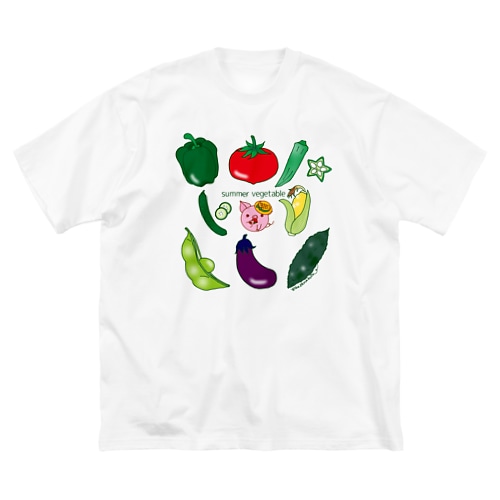 夏野菜とぶたくん Big T-Shirt