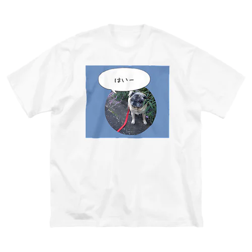 愛犬てぃだ　「はいー」 ビッグシルエットTシャツ