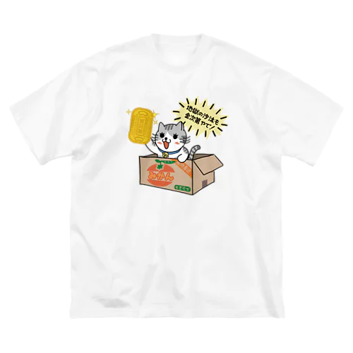 ダンボールにゃんこ（みかん） ビッグシルエットTシャツ