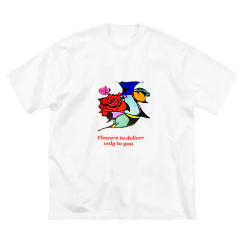 ato-mo 薔薇 ビッグシルエットTシャツ